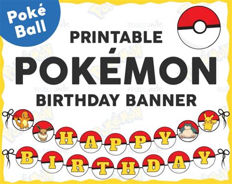 Pokémon Go Pokébanner Diy Printable Birthday Banner