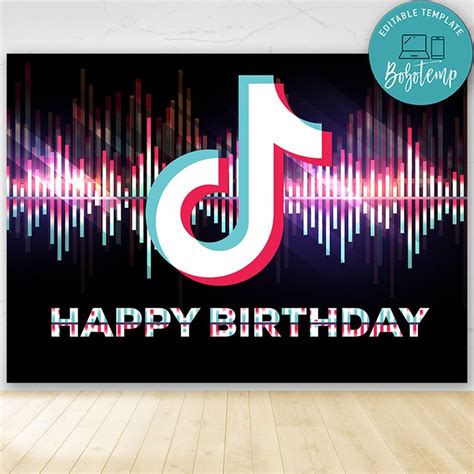 May be used as an alternative to italics. TikTok Birthday Backdrop Printable Digital File Instant ...