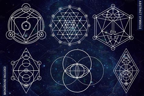 100 Sacred Geometry Symbols Custom Designed Illustrations ~ Creative