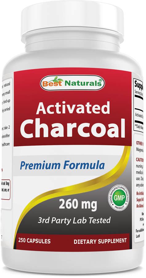Best Naturals Activated Charcoal 280 Mg 250 Capsules