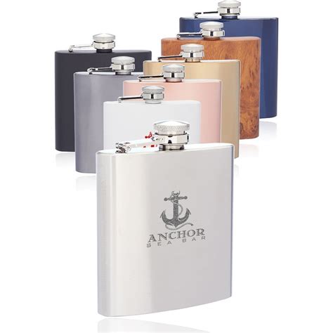 Printed Murano Stainless Steel Hip Flasks Oz