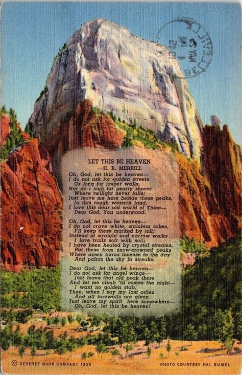 Great White Throne Zion National Park Ut Utah Linen Postcard Pm