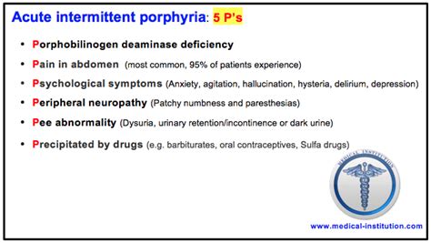 Acute Intermittent Porphyria Disease Treatment Mnemonic