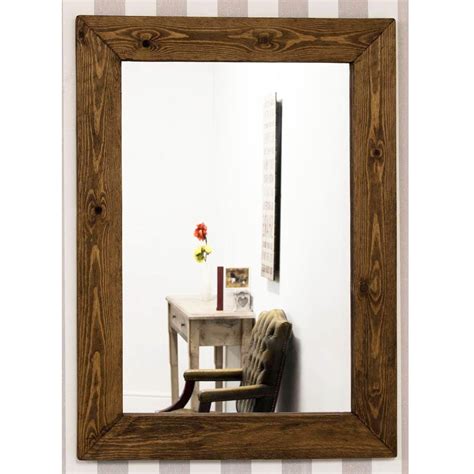 Rustic Solid Wood Wall Mirror Decorative Mirrors