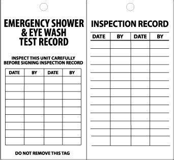 Eye wash station checklist +spreadsheet / eyewash station weekly checklist itu absorbtech first aid. Tags, emergency shower and eye wash test record, 6x3 ...