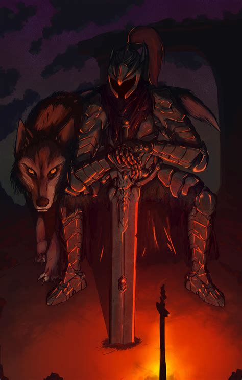 Dark Souls Artorias And Sif Brief Respite By Hellrain On Deviantart