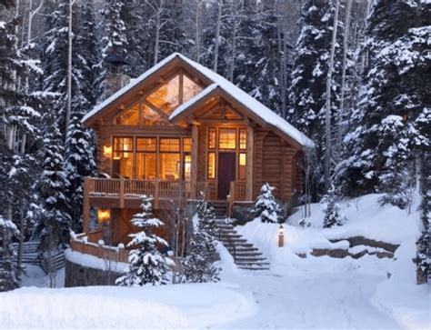 Winter Log Cabin Axis Decoration Ideas