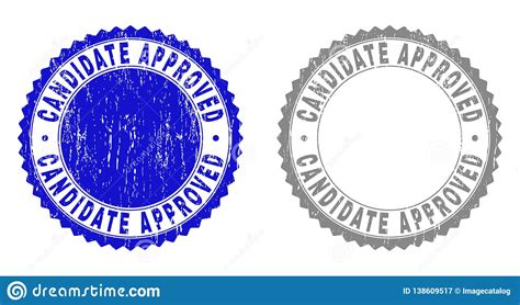Grunge Candidate Approved Textured Stamp Seals Stock Vector