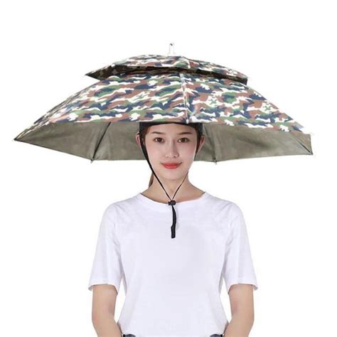Camo Double Layer Umbrella Hat Umbrella Hat
