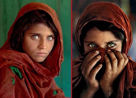 فتاه افغانيه تبهر العالم بجمال عينيها شربات جولا اشهر صورة في العالم صوري