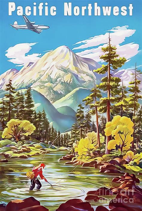 Pacific Northwest Travel Poster 1945 Drawing By M G Whittingham Fine