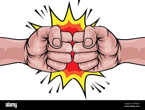 Fist Bump Punch Fists Boxing Cartoon Explosion Stock Vector Image And Art