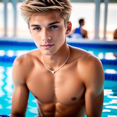 blond twink at the pool r ai art department