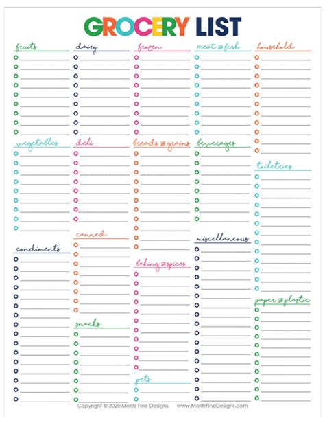Master Grocery List Free Grocery List Printable Shopping List To Do