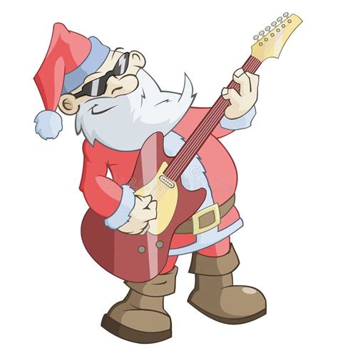 Santa Claus Is Playing The Guitar Stock Vector Image 42351846