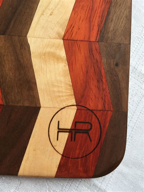 Custom Hardwood Cutting Board Chevron Pattern By Hardwood Reclamation