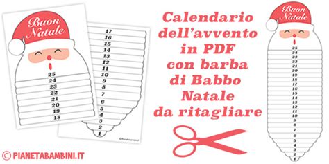 Calendario Dellavvento Con Babbo Natale Da Stampare Pianetabambiniit