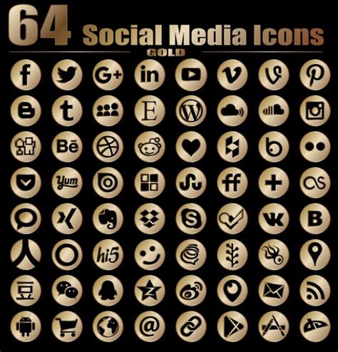 Golden Social Media V1 — Stock Vector © Gotovanko 6057944