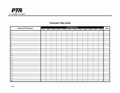 50 Pta Meeting Sign In Sheet