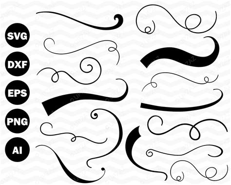 Text Tails Svg Font Tail Swoosh Swirl Stencil Vector Etsy