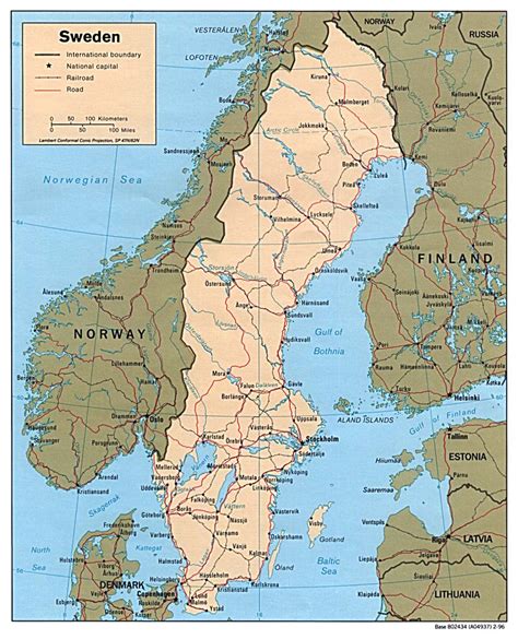 Large Detailed Political Map Of Scandinavia With Roads And Cities