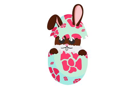 free easter bunny a cute bunny inside a cracked egg with a beautiful pattern 22034563 png with