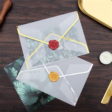 White Clear Envelopessliver And Gold Clear Envelopes Etsy