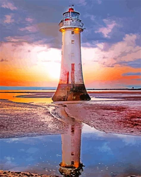 Aesthetic New Brighton Lighthouse Paint By Number Num Paint Kit