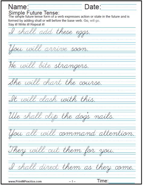 Free printable cursive writing worksheets teach how to write in cursive handwriting. Easy Sentences In English ⭐ Past, Present, And Future ...