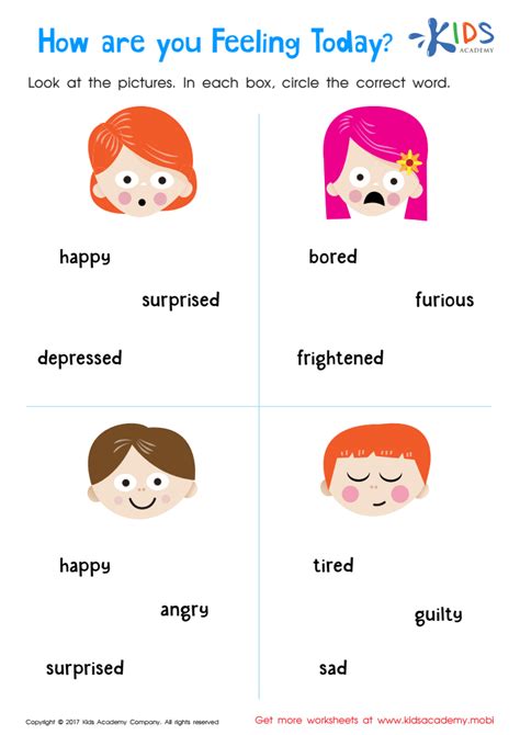 Understanding Feelings Worksheet Free Printout For Kids