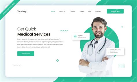 Premium Vector Medical Healthcare Landing Page Ui Web Page Template