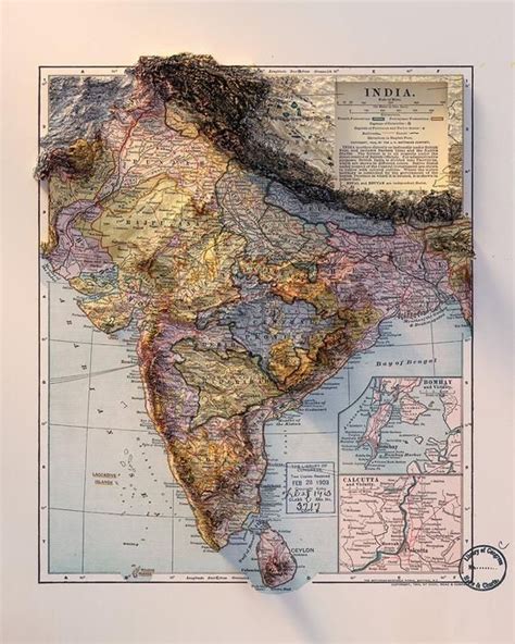 India Etsy India Map Relief Map World Geography Map