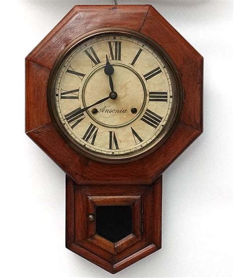 Sold Price Ansonia Drop Dial Wall Clock An 8 Day Ansonia Walnut Stained Pine Sprung July 5