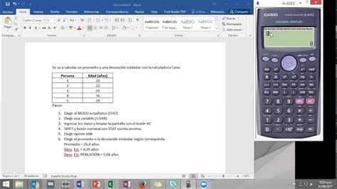 M5 Cálculo de media y desviación estándar con calculadora Casio YouTube