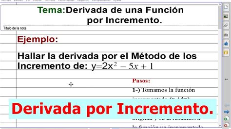 Derivada Por El Método De Incremento Youtube