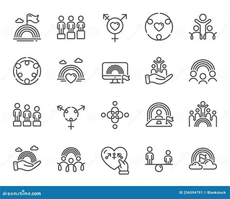 Equality Equity And Diversity Line Icons Lgbt Rights Equal