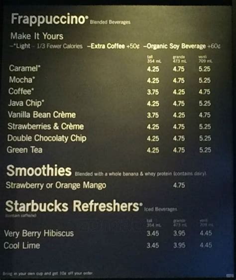 Discover 51 of the best secret starbucks drinks, like the butterbeer frappuccino & pink drink! starbucks prices canada