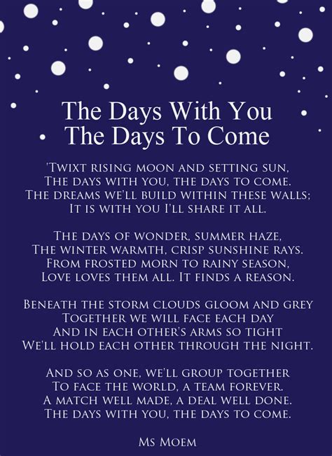 Bulldozers are compelled to do. The Days With You - The Days To Come | Ms Moem | Poems ...