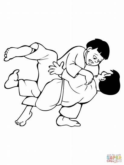 Judo Coloring Fighting Ausmalbilder Ragazzi Colorare Ausmalbild