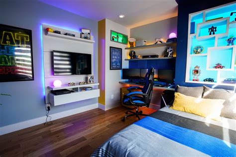 Gaming Bedroom For Teenage Boy Diseño De Dormitorio Para Hombres