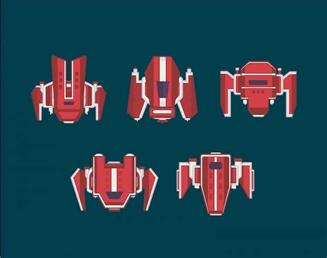 Premium Vector Spaceship Set Spaceships For Arcade Game