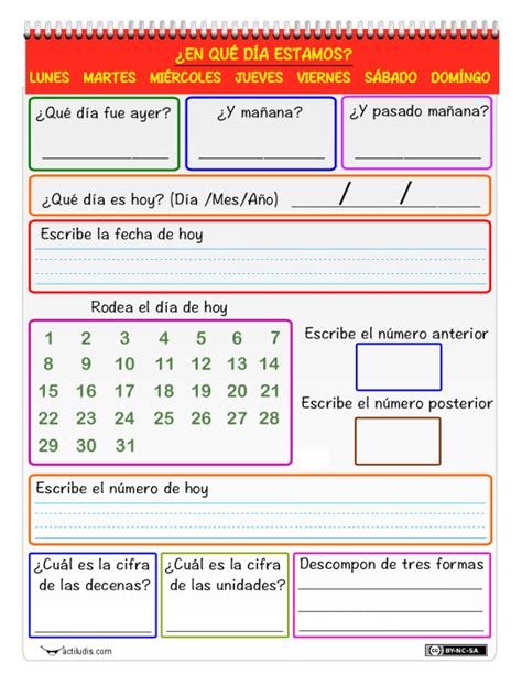 Actividad Con El Calendario