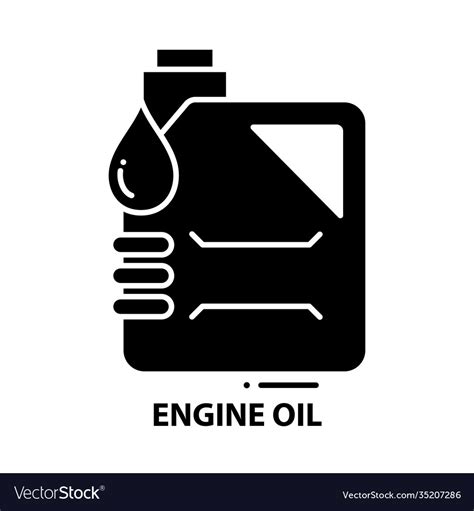 Engine Oil Icon Black Sign With Editable Vector Image