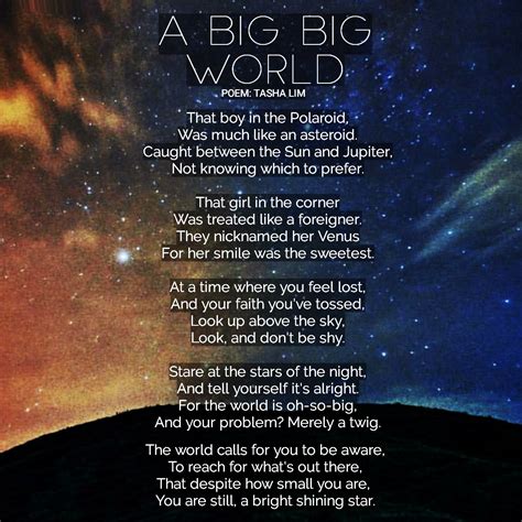 Poem 84 A Big Big World