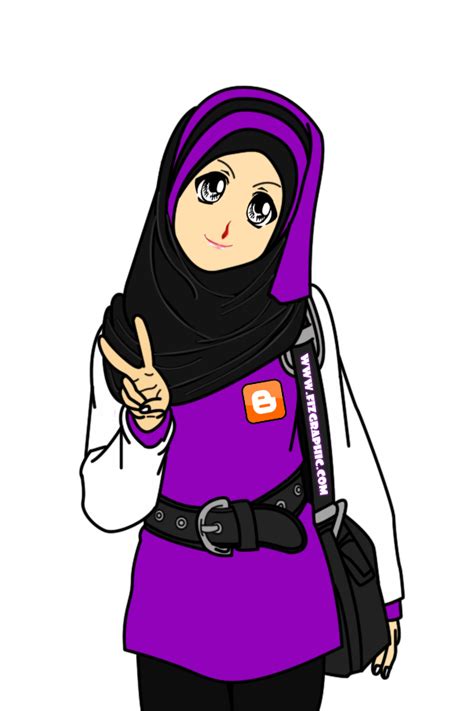 Gambar Kartun Hijab Warna Ungu Gallery Islami Terbaru