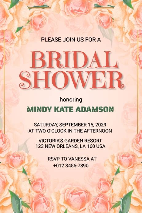 Bridal Shower Invitation Template Postermywall