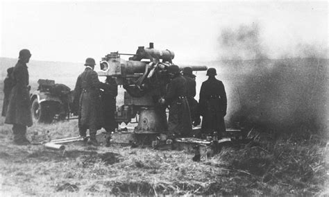 88mm Flak Gun Engaging Ground Targets On The Eastern Front In Early