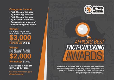 African Fact Checking Awards 2020 For Journalists Up To 7500 In