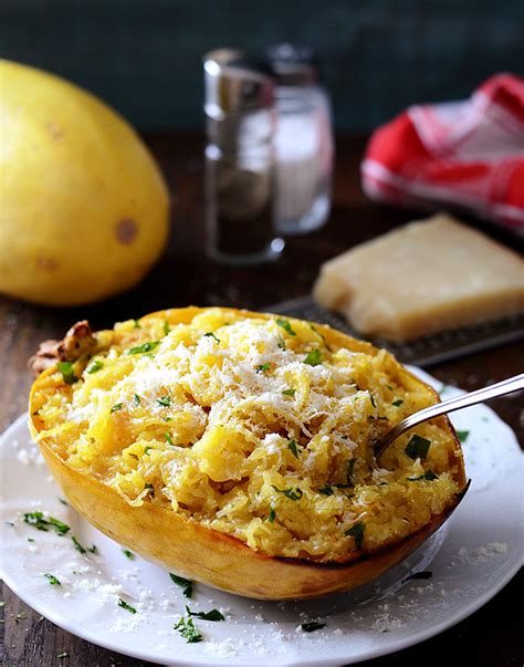 Baked Spaghetti Squash With Butter And Parmesan Cheese Kitchen Nostalgia