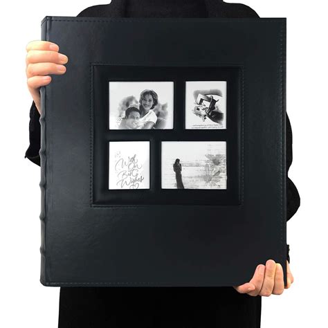 Buy Photo Album 4x6 600 Photos Black Pages Large Capacity Leather Cover